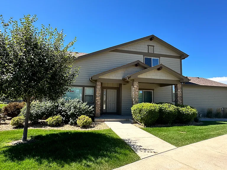 Front view of townhome.
