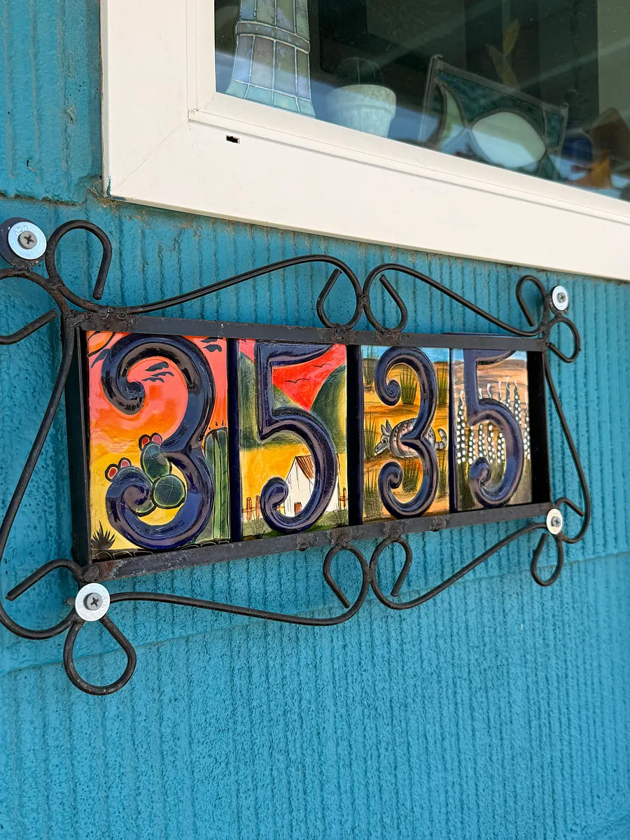 Mexican tile house number. - 3535 Wilson Rd