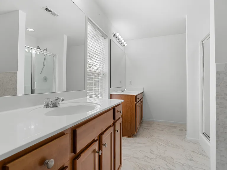 Master bathroom with shower and tub.