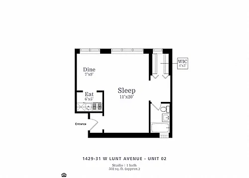 Floor plan Studio (A3)