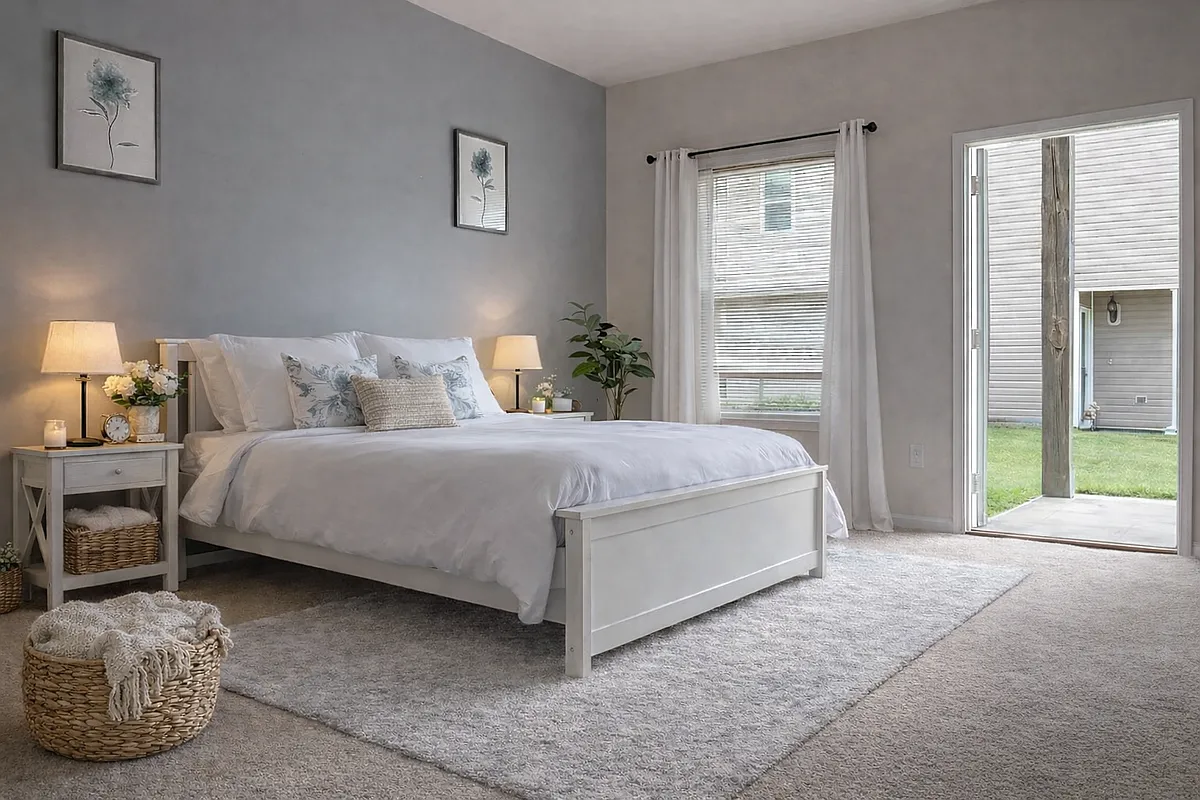 Downstairs Bedroom (ground floor) with attached full bath - 719 Glenn Ave #2