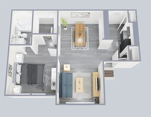 Floor plan 1 Bdrm