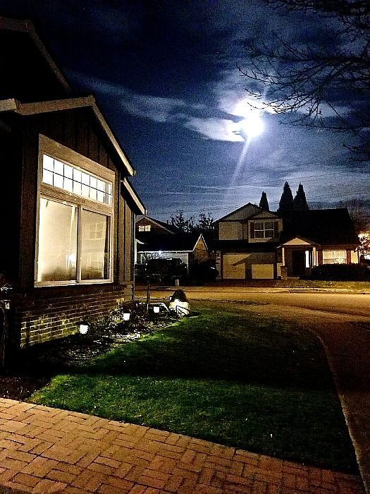 front of house at night