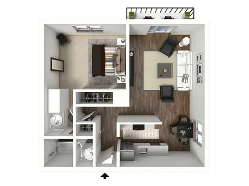 Floor plan 1x1 Balcony