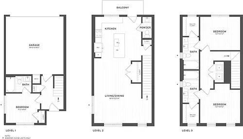 Floor plan 3 Bed/3.5 Bath-TH1