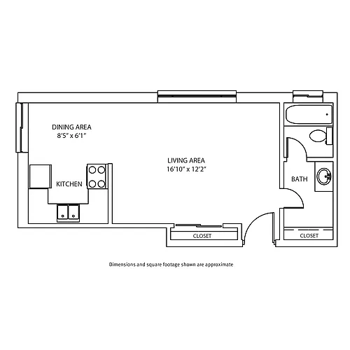 Floor plan Studio / 1 Bath