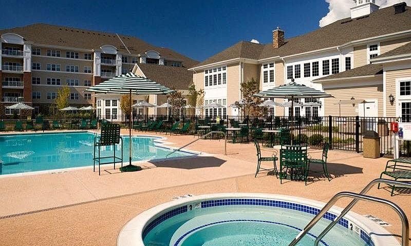 outdoor pool area
