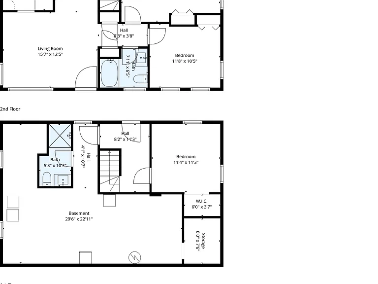 First and second level floor plans