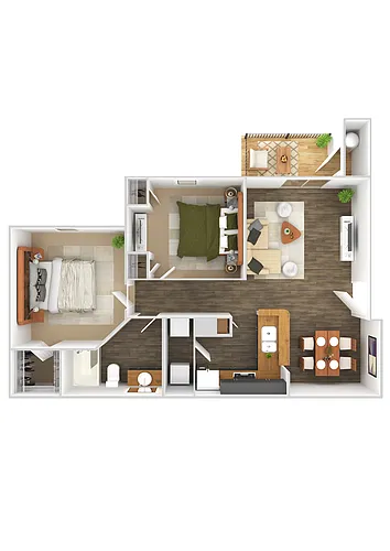 Floor plan B1 Cotsworld - Two Bedroom, One Bathroom