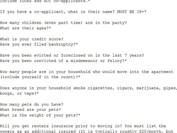 Rental Pre-Screening Questionnaire. Please Email your answers to headstreetproperties@outlook.com