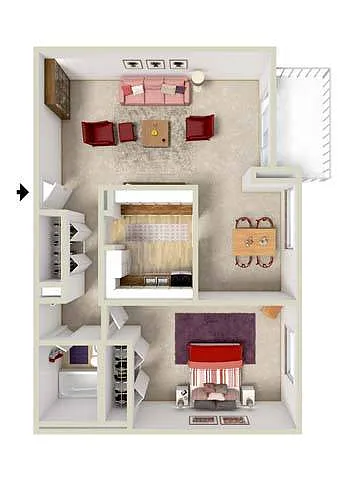 Floor plan 1 BEDROOM