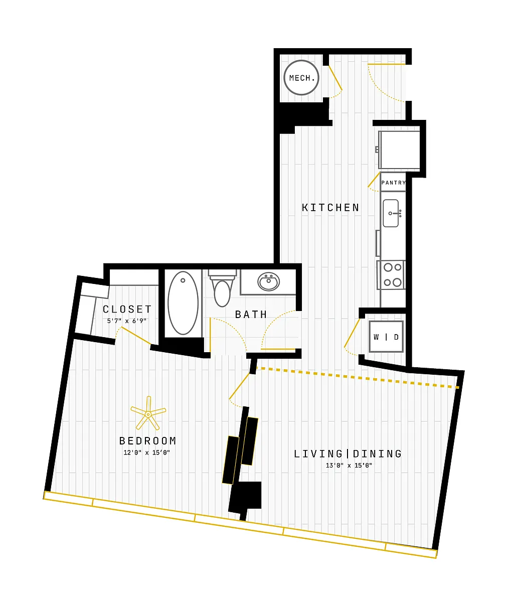 Floor plan 1 Bed/1 Bath-1BR-06