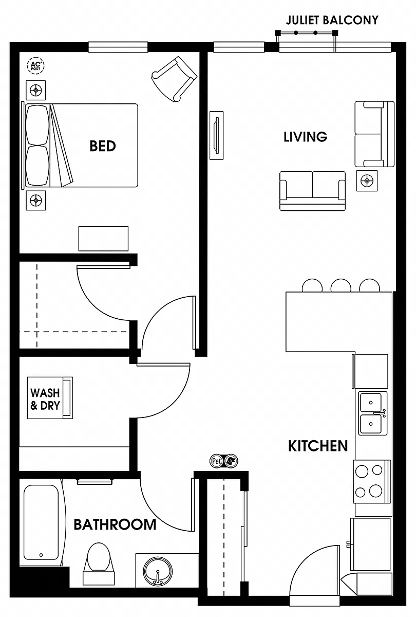 Floor plan One Bedroom A8