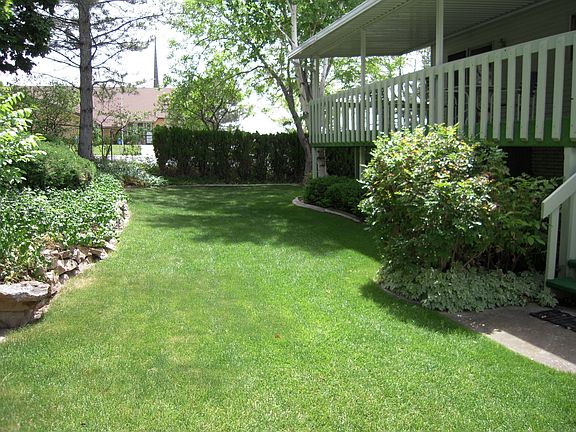 Fully landscaped backyard.