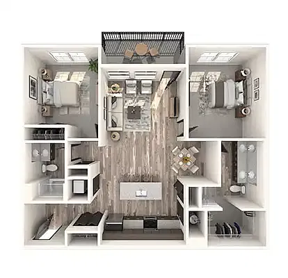 Floor plan 2 Bed 2 bath