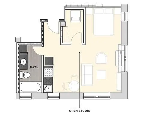 Floor plan Sterling- Studio