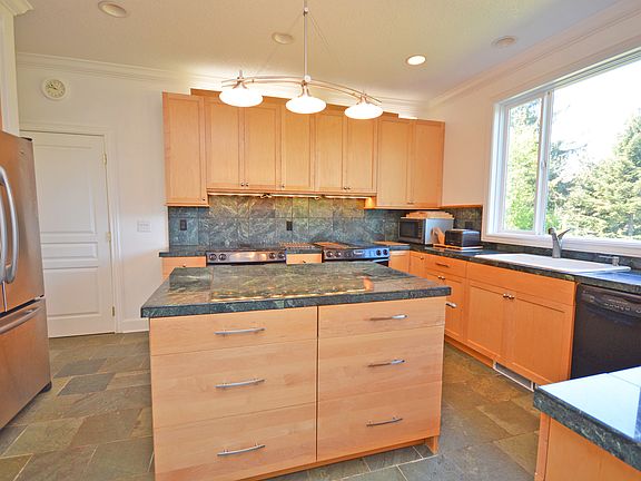 Kitchen with views of ocean