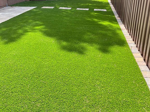 Green turf just installed for exercise or play
