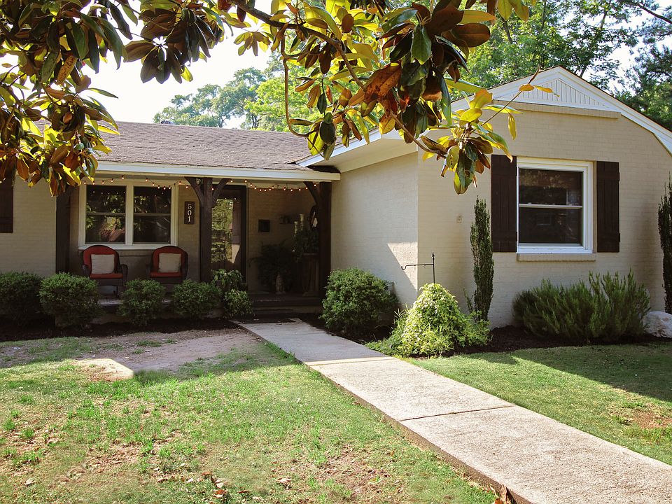 Painted brick exterior