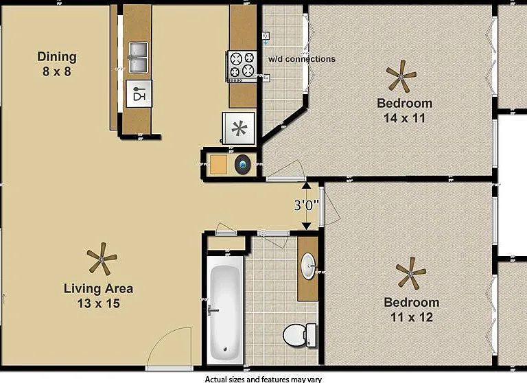 Renovated 2 Bed Rental with Balcony & Fireplace — Photo 12