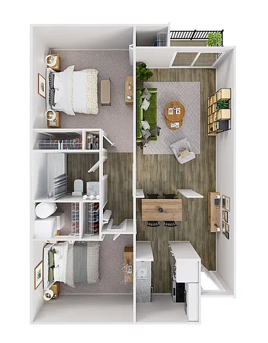 Floor plan Two Bedroom (Renovated)
