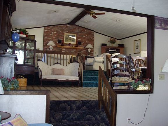 Upper level with 1st fireplace