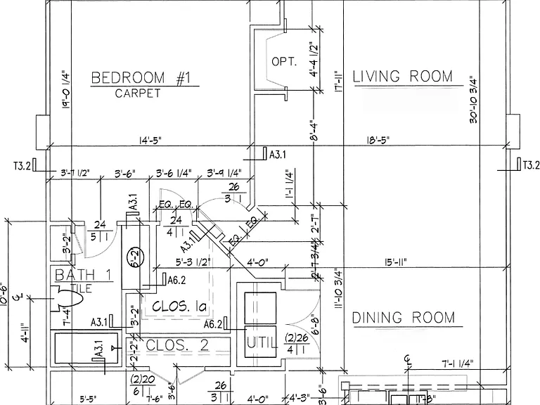 Architectural drawing of unit.