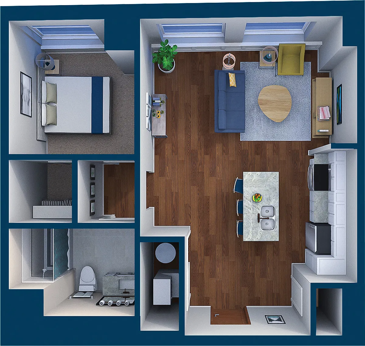 Floor plan Suite Style 12 - 1 Bedroom 1 Bath