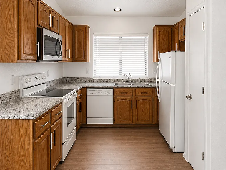 Rnovated kitchen with granite countertops