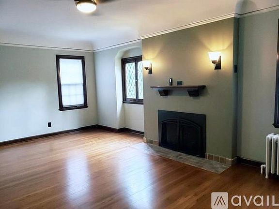 Living room and fireplace