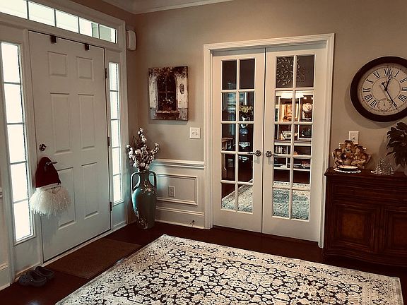 Foyer, French doors office