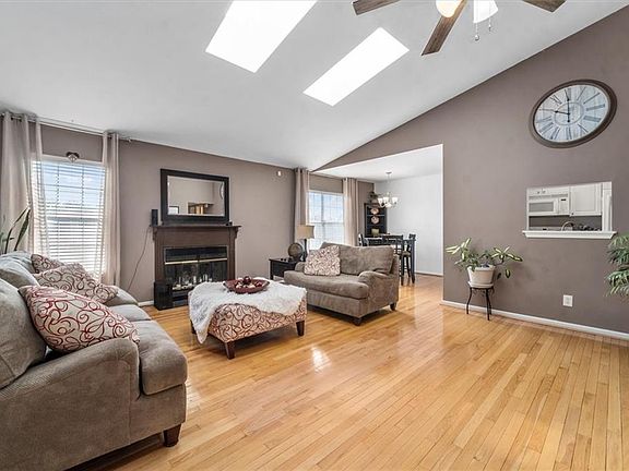 Living room with hardwood floors 