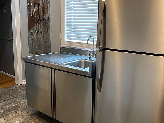 Stainless restaurant style sink , new stainless refrig