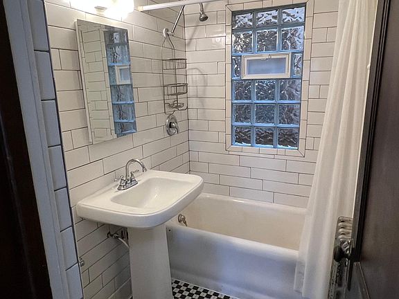 Newly tiled bathroom