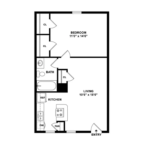 Floor plan 1 Bedroom Flat