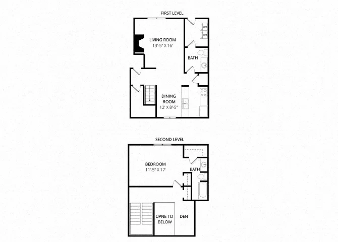 Floor plan Single Townhome with Den