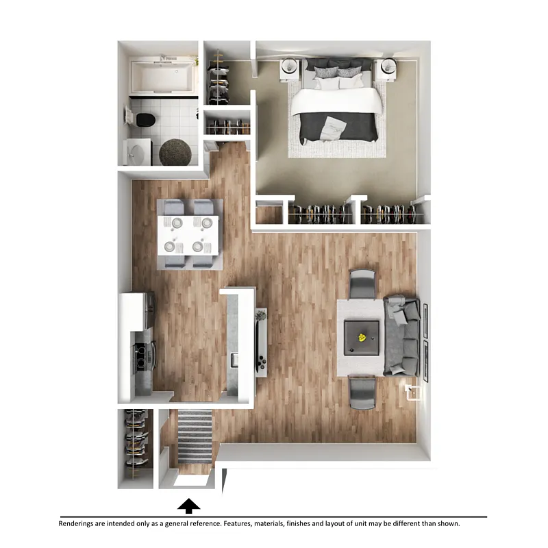 Floor plan 1 Bedroom 1 Bathroom