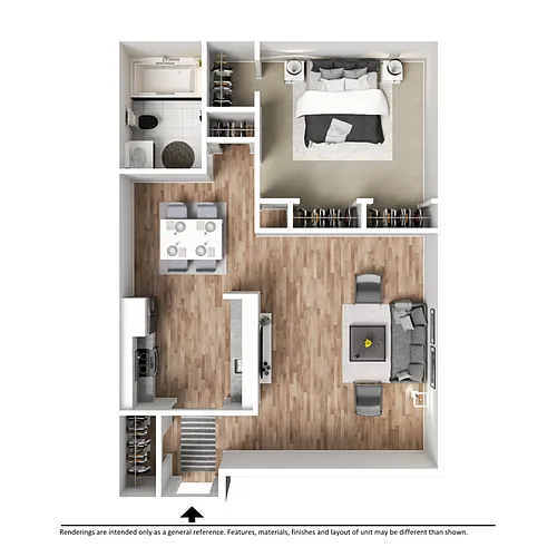 Floor plan 1 Bedroom 1 Bathroom