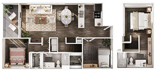 Floor plan 3X2 B Townhome
