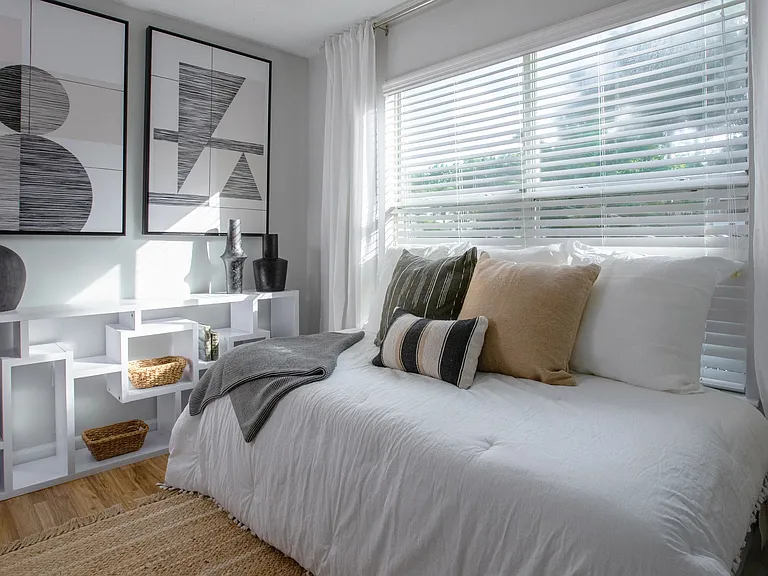 Indulge in the details of your sunlit bedroom sanctuary at Emerson Isles.