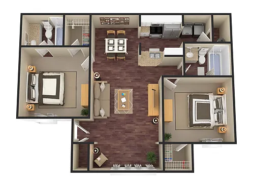Floor plan 2 Bed 2 Bath