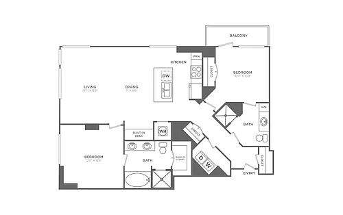 Floor plan 2 Bed/2 Bath - B12