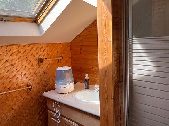 skylight in one bathroom