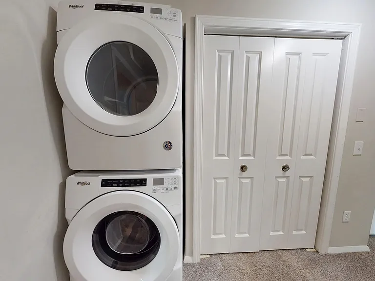 Say goodbye to laundromats! The Alma Mater includes a full-size stacked washer and dryer for ultimate convenience.