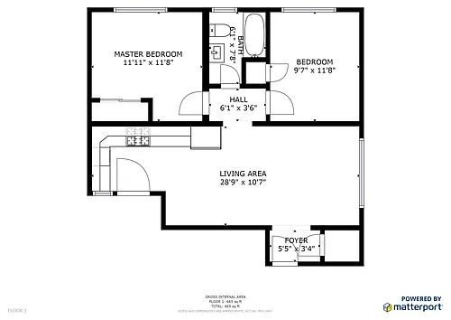 Floor plan Two Bedroom