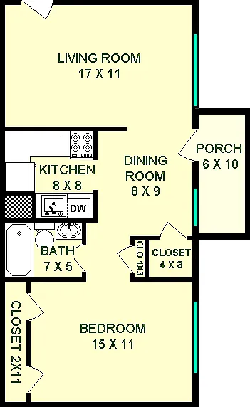 Liberty One Bedroom Floorplan Liberty One Bedroom Floorplan
