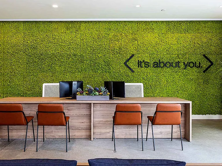 Apartment leasing center at Griffis Pine Ave in Long Beach, California.