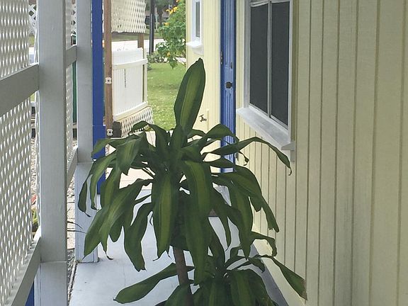 front under awning hallway between duplex units