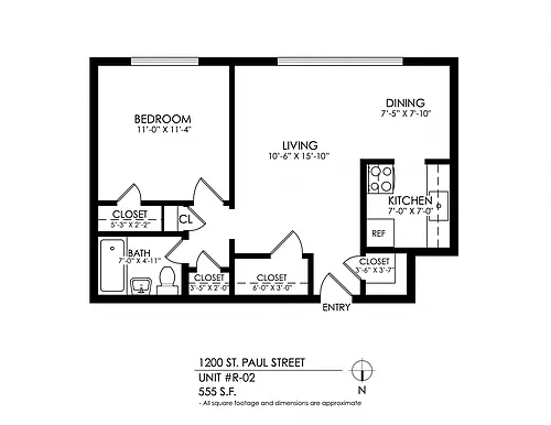 Floor plan 1 Bedroom x 1 Bathroom