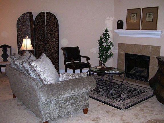Living room with gas fireplace